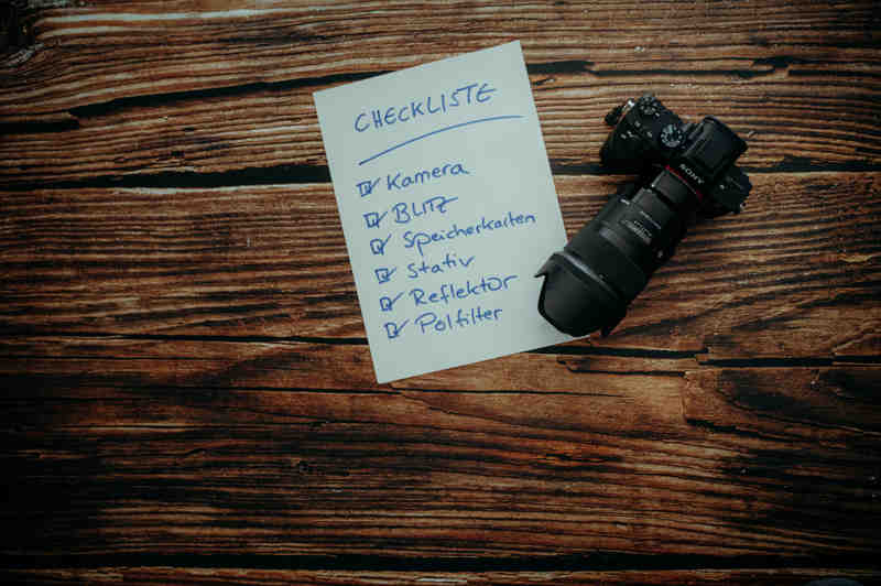 Checkliste Fotograf Shooting